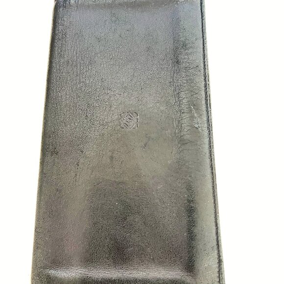 $1069 Authentic LOEWE Unisex Black Leather Long Bifold Wallet 7.4 X 3.6 X 0.4 - Picture 1 of 12